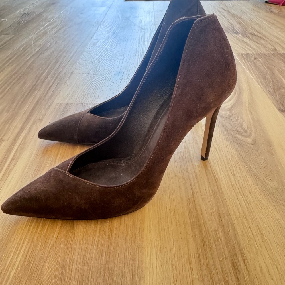 Schutz Brown Suede Heels